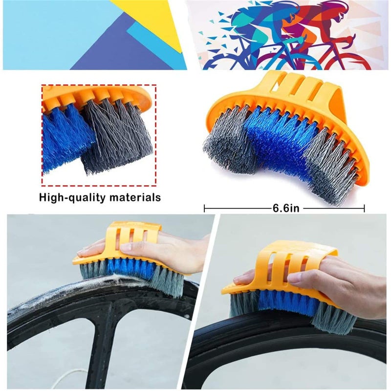 focopot Bike Cleaning Kit (9pcs), Including Chain Cleaner for Cycling,Bicycle Clean Brush Tools for Mountain/MT/Road/BMX Bike - Image 3